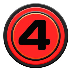 red glossy button with number 4