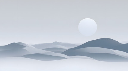 A sky gray design with geometric abstraction and soft gradients, conveying peacefulness and minimalism.