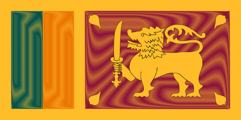 Sri Lanka Independence Day February 4. Scribble style Sri Lanka flag vector background. Poster, card, banner.