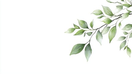 Vibrant green leaves adorn a tree branch, closeup view of nature's exquisite detail