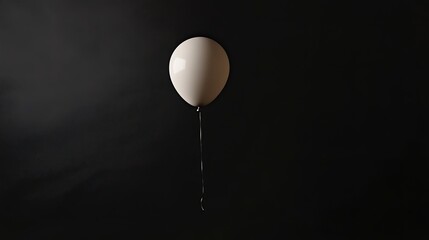Isolated White Balloon Against Dark Background for Creative Projects