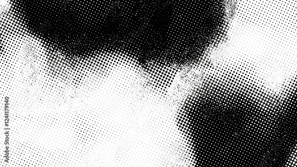 Poster a halftone background in abstract vector form, utilizing a monochrome printing raster