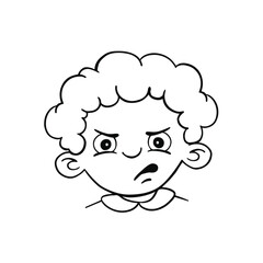 emotion avatar child boy angry, mad line