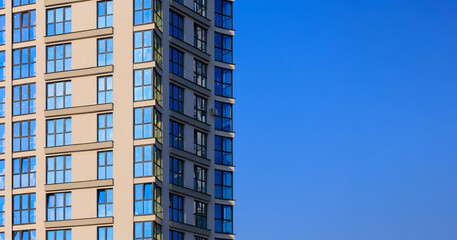 Fototapeta premium Cityscape on a summer day, modern buildings and houses 