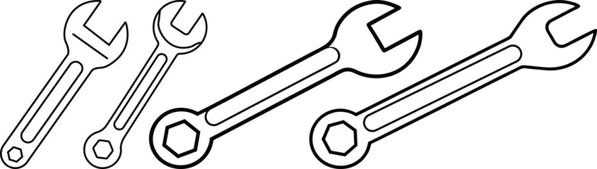 wrench silhouette vector illustration