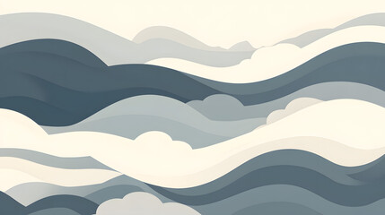 Obraz premium A sky gray design with simple overlapping shapes, creating a peaceful and minimalist aesthetic.