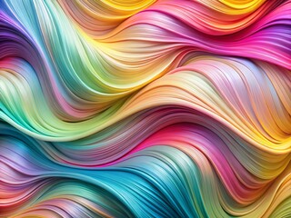 Obraz premium Pastel Abstract Background: Flowing Wavy Pattern with Black Lines - Stock Photo