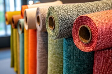 Vibrant Fabric Rolls: A Colorful Textile Collection