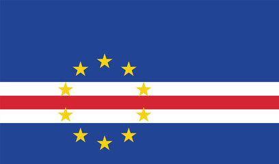 Cape Verde flag. The official ratio. Flag icon. Standard color. Standard size. A rectangular flag. Computer illustration. Digital illustration. Vector illustration.