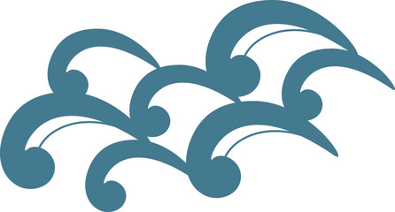 Naklejka premium 和風の波