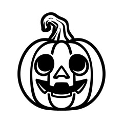 simple fun pumpkin logo mascot isolated drawing line style sketch classic vintage design illustration