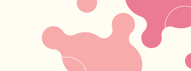 Trendy abstract background. Pink blob design. Long banner template for social networks.