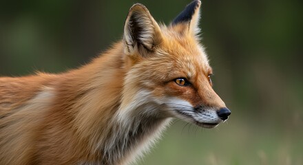 Fototapeta premium Majestic Red Fox in Profile: A Wildlife Portrait