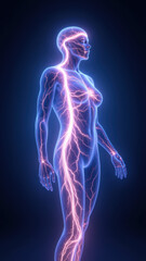 VNS device showing electrical signals traveling along nerves during vagus nerve stimulation therapy.
