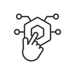 Digital icon in line design. Digital, technology, online, internet, data, digital transformation, digitalization on white background vector. Digital editable stroke icon