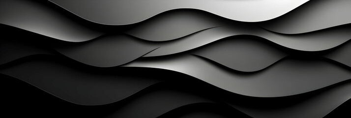 Obraz premium Abstract Gray Waves, Layered Curves create Dynamic Depth and Texture.