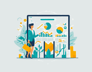 Investment Trends and Statistics Vector Illustration