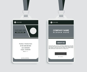 A modern, professional ID card design  featuring customizable text, a photo placeholder, and corporate branding. Fully editable in Adobe Illustrator with high-quality vector and rgb color