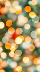 Obraz premium Festive bokeh lights in warm tones with blurred circular patterns