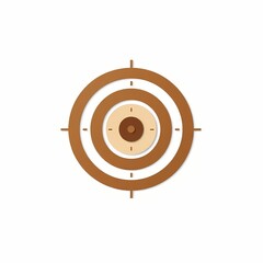 Brown Target Icon with Concentric Circles