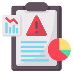 wearning report vector flat icon