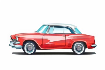 Obraz premium the AI Image Generator, Vintage Red and White Car Classic