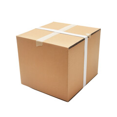 plain cardboard box with white tape, ideal for shipping or storage. This versatile container is perfect for various uses, from moving to packaging items securely