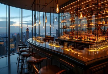Fototapeta premium Elegant Whisky Tasting Experience Illuminated by Sunlight