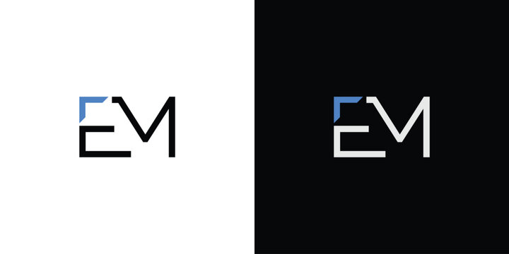 EM logo design is sophisticated and modern with black and gold accents