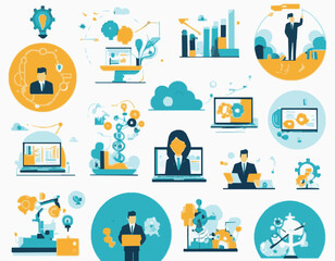 Evolving Business Strategies with AI and Automation Vector