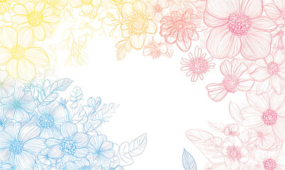 flowers and leaves in pictures illustrator2D