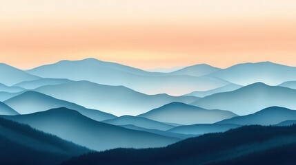 Obraz premium Serene Mountain Landscape with Soft Hues and Gentle Gradients
