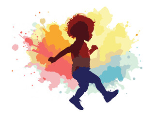 jumping baby girl vector illustration