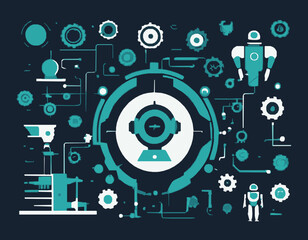Obraz premium Automation and Artificial Intelligence Concept Vector