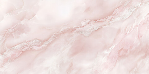 Fototapeta premium Blush pink marble background with delicate pearlescent veins, soft romantic stone texture.