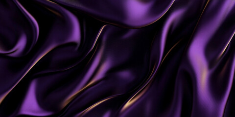 Obraz premium Royal purple satin with delicate golden accents, softly draped fabric, elegant and exclusive luxury atmosphere