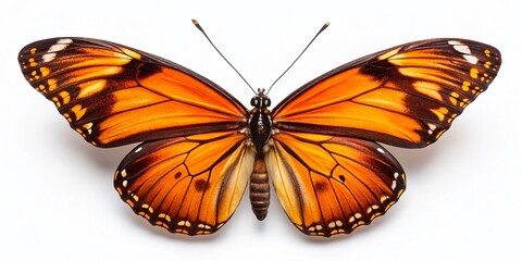 Obraz premium Stunning Panoramic Image of an Orange and Black Butterfly Isolated on White