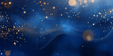 Fototapeta premium Luxurious royal blue with soft golden sparkles, delicate and sophisticated premium background