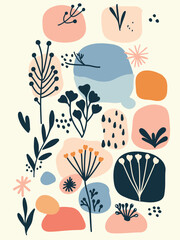 airy floral pattern in pastel tones