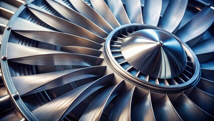 Close-up view of printed steel blades of turbine propeller