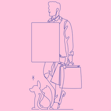 Storefront One Line Art