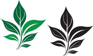 black and green leaves logo