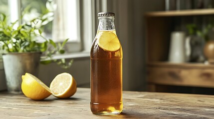 Ginger ale in a retro glass bottle