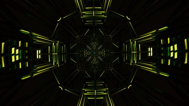 Evolving geometric patterns with abstract strobe lights in a seamless loop