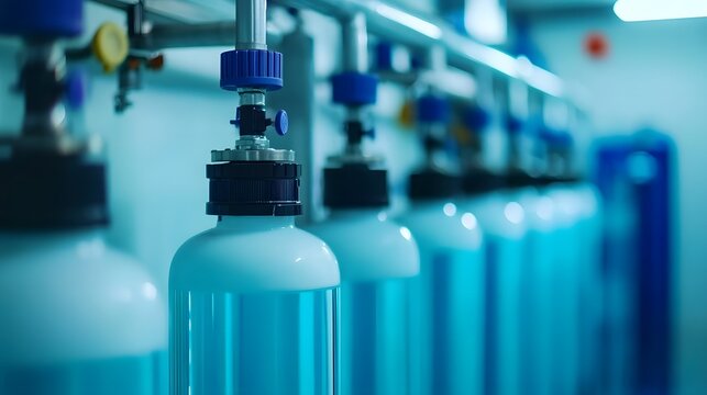 Close-Up View of Integrated Reverse Osmosis and Chemical Treatment Water Technology System