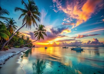 Surreal Sunrise: Alona Beach, Panglao Island, Bohol, Philippines - Dreamlike Coastal Scene