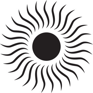 Sun Vector Icon | Radiant Sunshine Silhouette for Logos & Designs