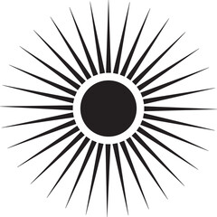 Minimalist Sun Vector Icon | Radiant Sunshine Silhouette for Logos & Designs
