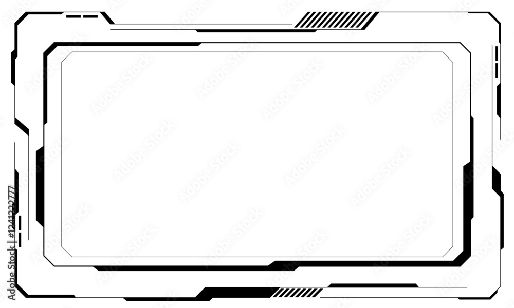Poster hud frames black user interface elements design modern technology futuristic control panel screen di