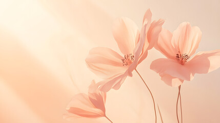 Obraz premium A soft peach design with clean lines and delicate shading, offering a minimalist and peaceful visual effect.